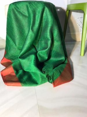 Pure linen with silver border sarees (6)