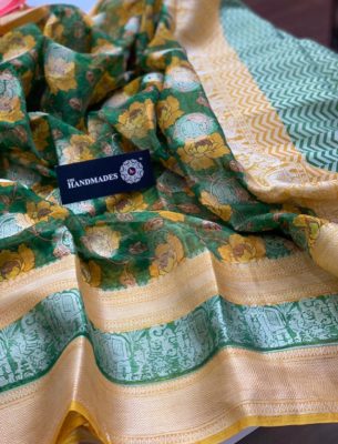 Pure organza sarees with brocade blouse (2)