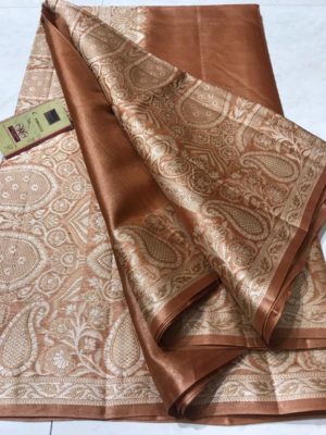 Pure tussar silk plain saree with weaving border (6)