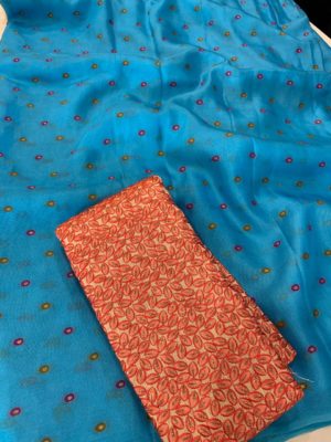 Pure viscose jute sarees with blouse (5)