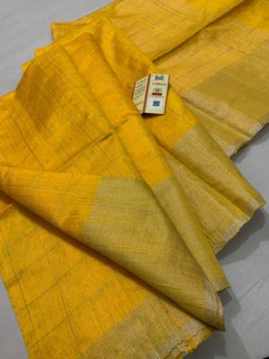 Raw silk both side temple border with blouse (1)