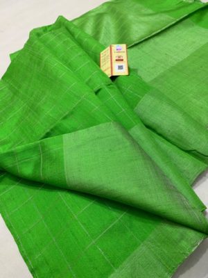 Raw silk both side temple border with blouse (5)