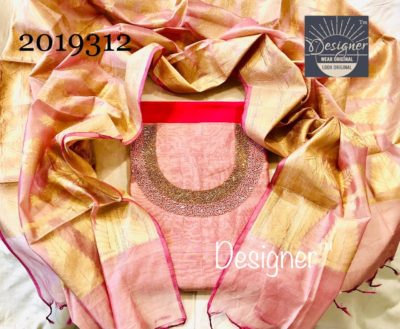 Rich chanderi silk handwork dress materials (1)