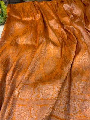 Soft silk banarasi with silver jaal (4)