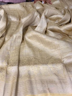Soft silk banarasi with silver jaal (5)