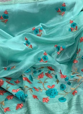 Tissue organza embroidary sarees (12)