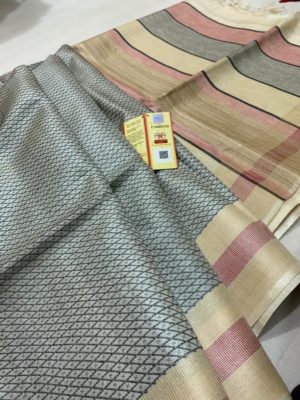 Tussar silk weaving sarees with blouse (11)