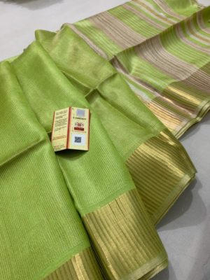 Tussar tissue silk saree with blouse (1)