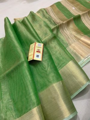 Tussar tissue silk saree with blouse (11)