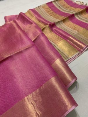 Tussar tissue silk saree with blouse (14)