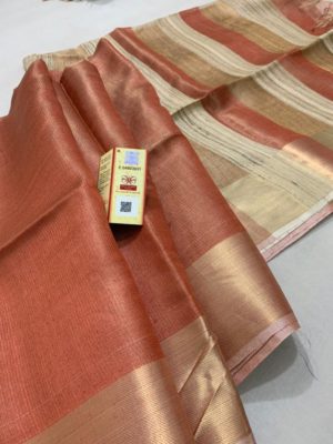 Tussar tissue silk saree with blouse (15)