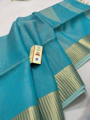 Tussar tissue silk saree with blouse (9)
