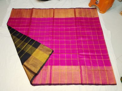 Uppada pattu balu checks sarees with blouse (17)