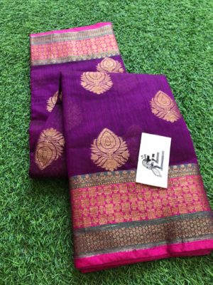 Banarasi silk cotton sarees with allover buties (10)