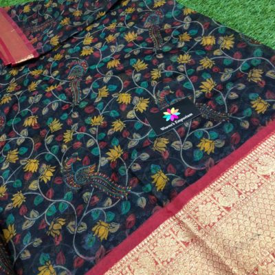 Beautiful kota organza kalamkari print sarees (2)