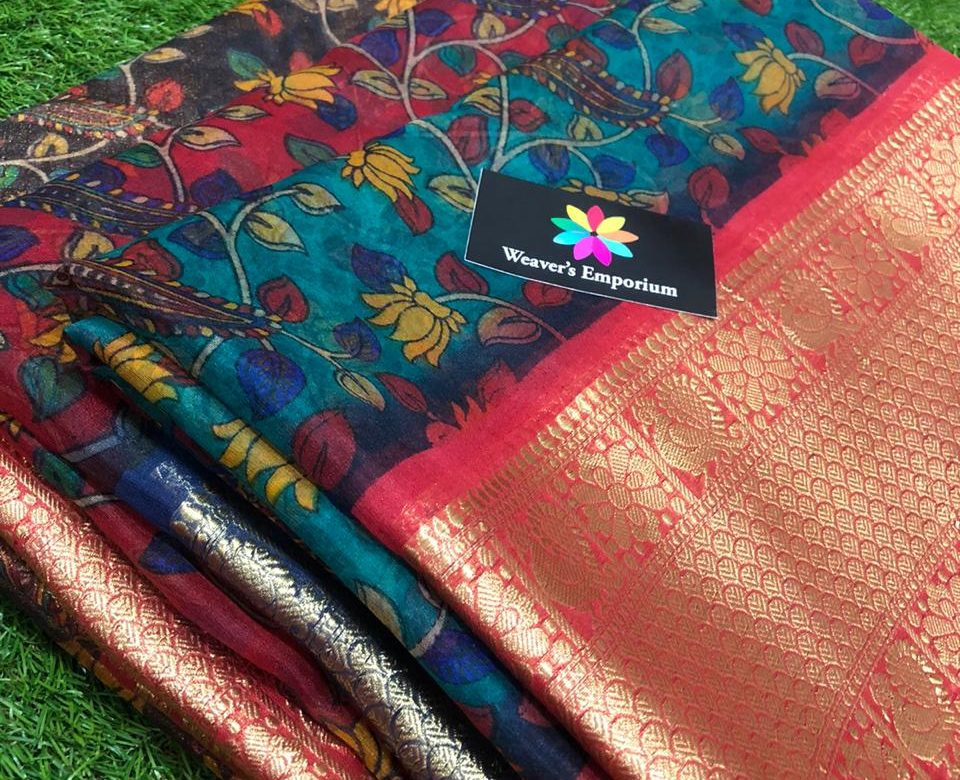 Beautiful kota organza kalamkari print sarees (6)