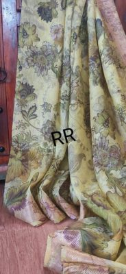 Beautiful silk linen printed saree with blouse (6)