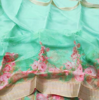 Buy organza digital print sarees with blouse (1)