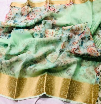 Buy organza digital print sarees with blouse (3)