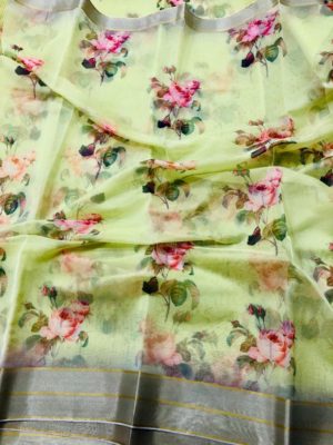 Buy organza digital print sarees with blouse (5)