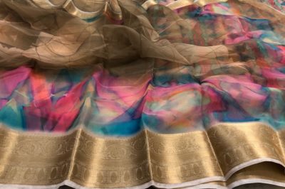Buy organza digital print sarees with blouse (7)