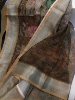 Designer soft jute digital print sarees (6)