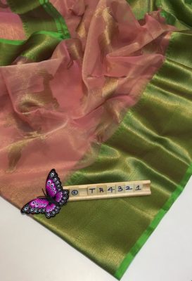 Kora tissue sarees with contrast blouse (1)