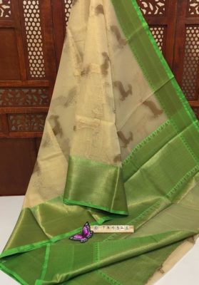 Kora tissue sarees with contrast blouse (2)