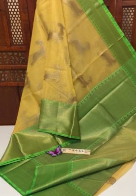 Kora tissue sarees with contrast blouse (5)