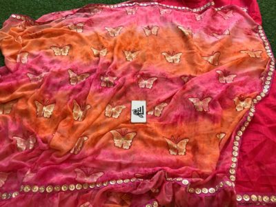 Printed chiffon sarees with border printed ruffles (3)