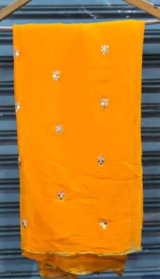 Pure chiffon work saree with blouse (12)