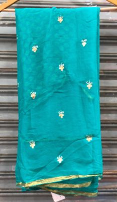 Pure chiffon work saree with blouse (13)