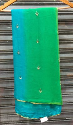 Pure chiffon work saree with blouse (2)