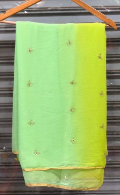 Pure chiffon work saree with blouse (3)