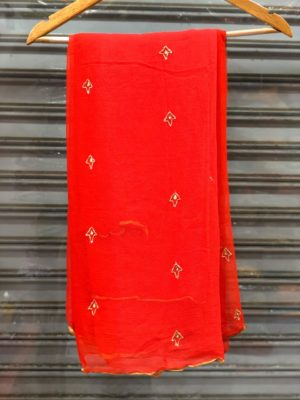 Pure chiffon work saree with blouse (6)