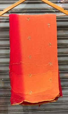 Pure chiffon work saree with blouse (8)