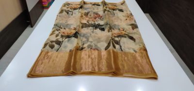Pure floral printed organza sarees with zari border (15)