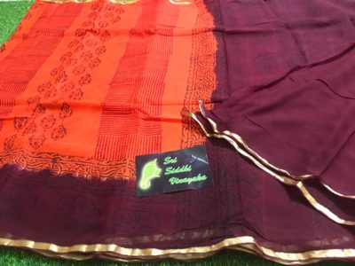 Pure georgette handblock printed sarees (1)