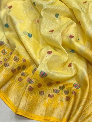 Pure jute linen sarees with blouse (11)