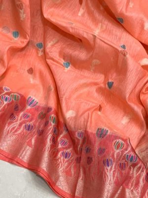 Pure jute linen sarees with blouse (13)