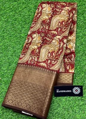 Pure maheshwari silk sarees with blouse (8)