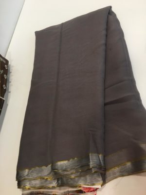 Pure marble chiffon sarees with blouse (2)