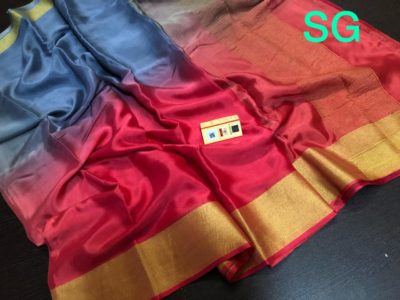 Pure mysore silk wrinkle crepe sarees with blouse (10)