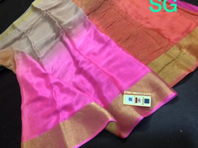 Pure mysore silk wrinkle crepe sarees with blouse (2)