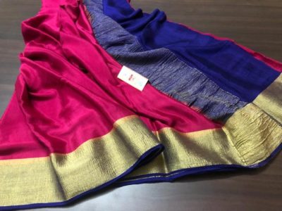 Pure mysore wrinkle crepe saree with blouse (1)