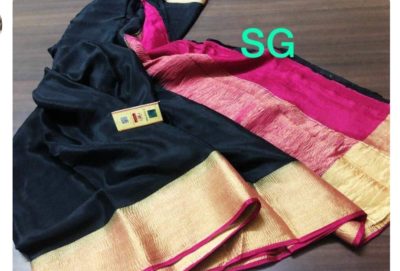 Pure mysore wrinkle crepe saree with blouse (12)