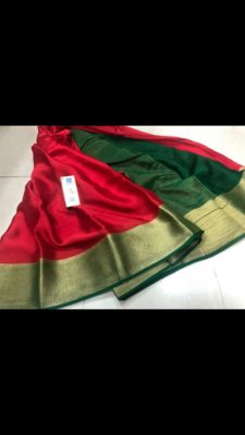 Pure mysore wrinkle crepe saree with blouse (2)