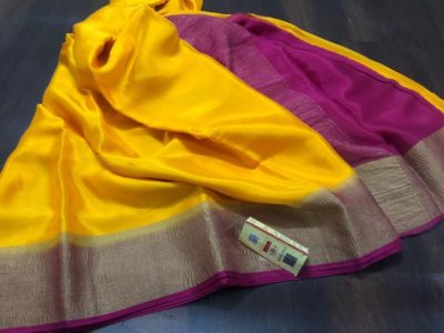 Pure mysore wrinkle crepe saree with blouse (4)