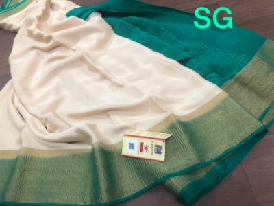 Pure mysore wrinkle crepe saree with blouse (6)