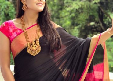 Pure mysore wrinkle crepe saree with blouse (9)